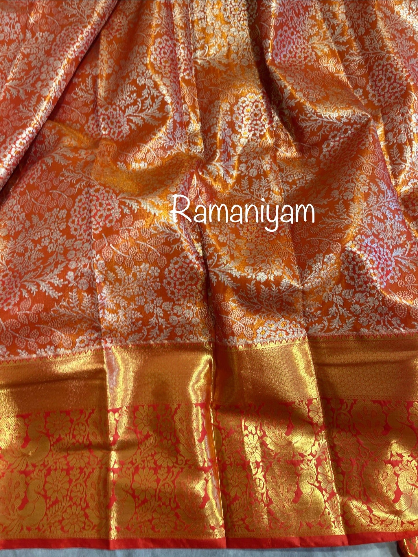 Red Kanchi tissue saree