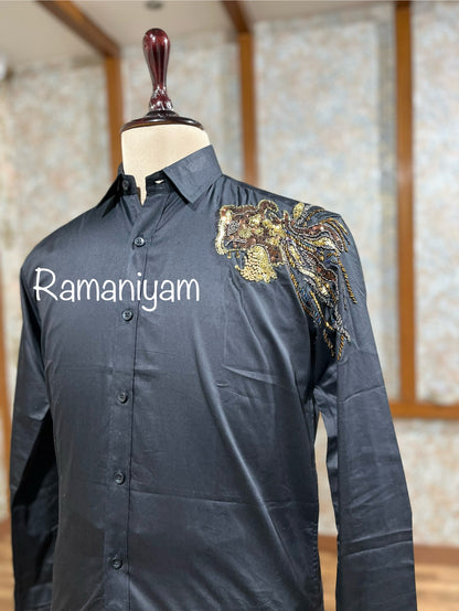 Tiger embroidery shirt and dothi Menswear