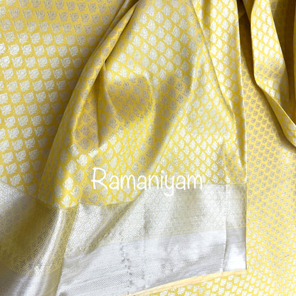 Pastel yellow Kanchi Lightweight Saree