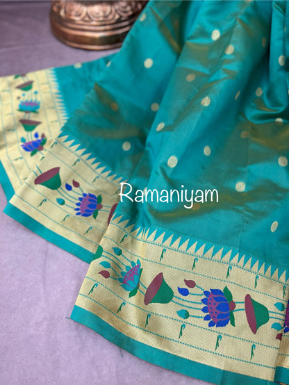 Sea green Maharani Paithani saree