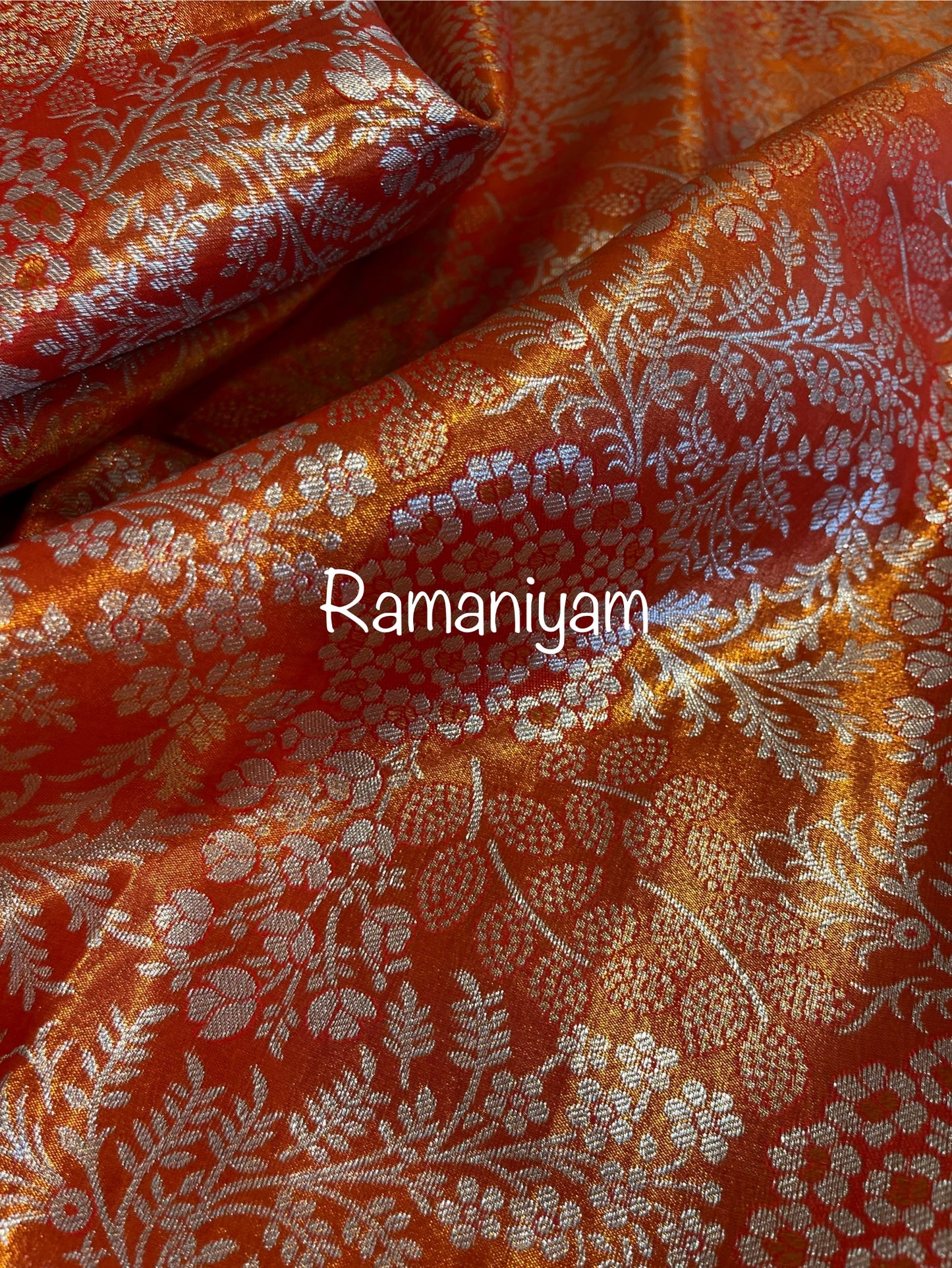 Red Kanchi tissue saree