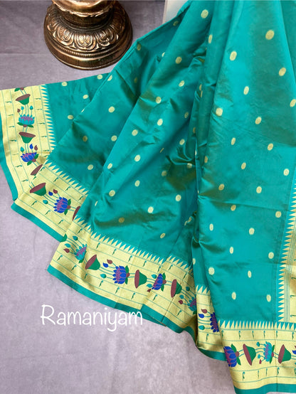 Sea green Maharani Paithani saree