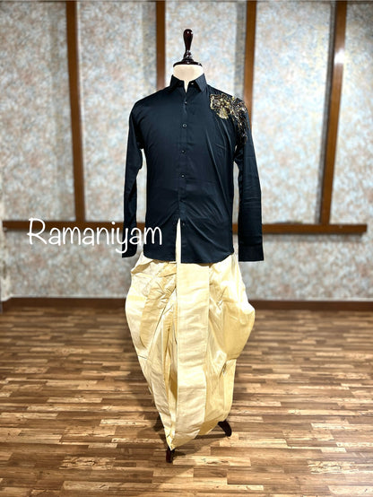 Tiger embroidery shirt and dothi Menswear