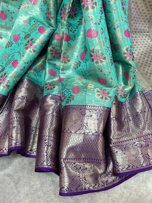 Kanjeevaram Tissue saree with cutwork blouse