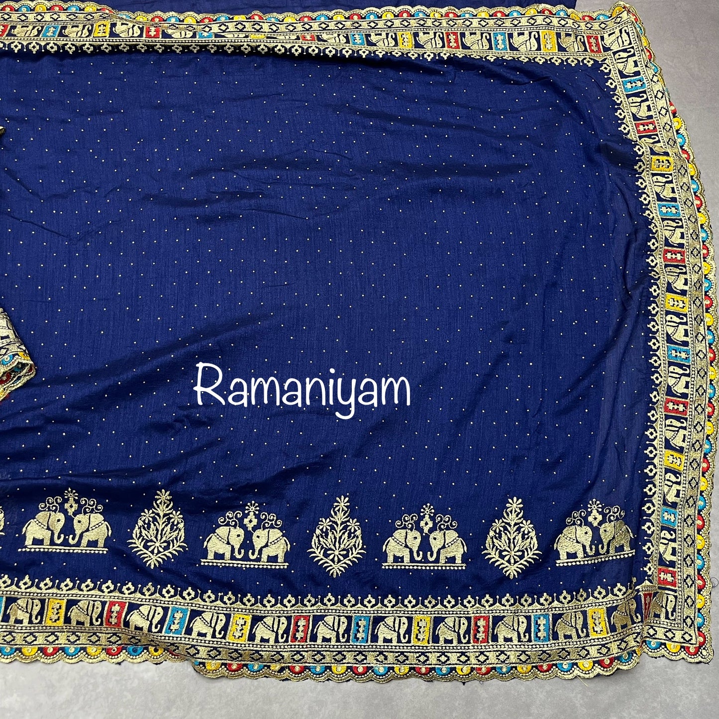 Tussar silk thread embroidered saree