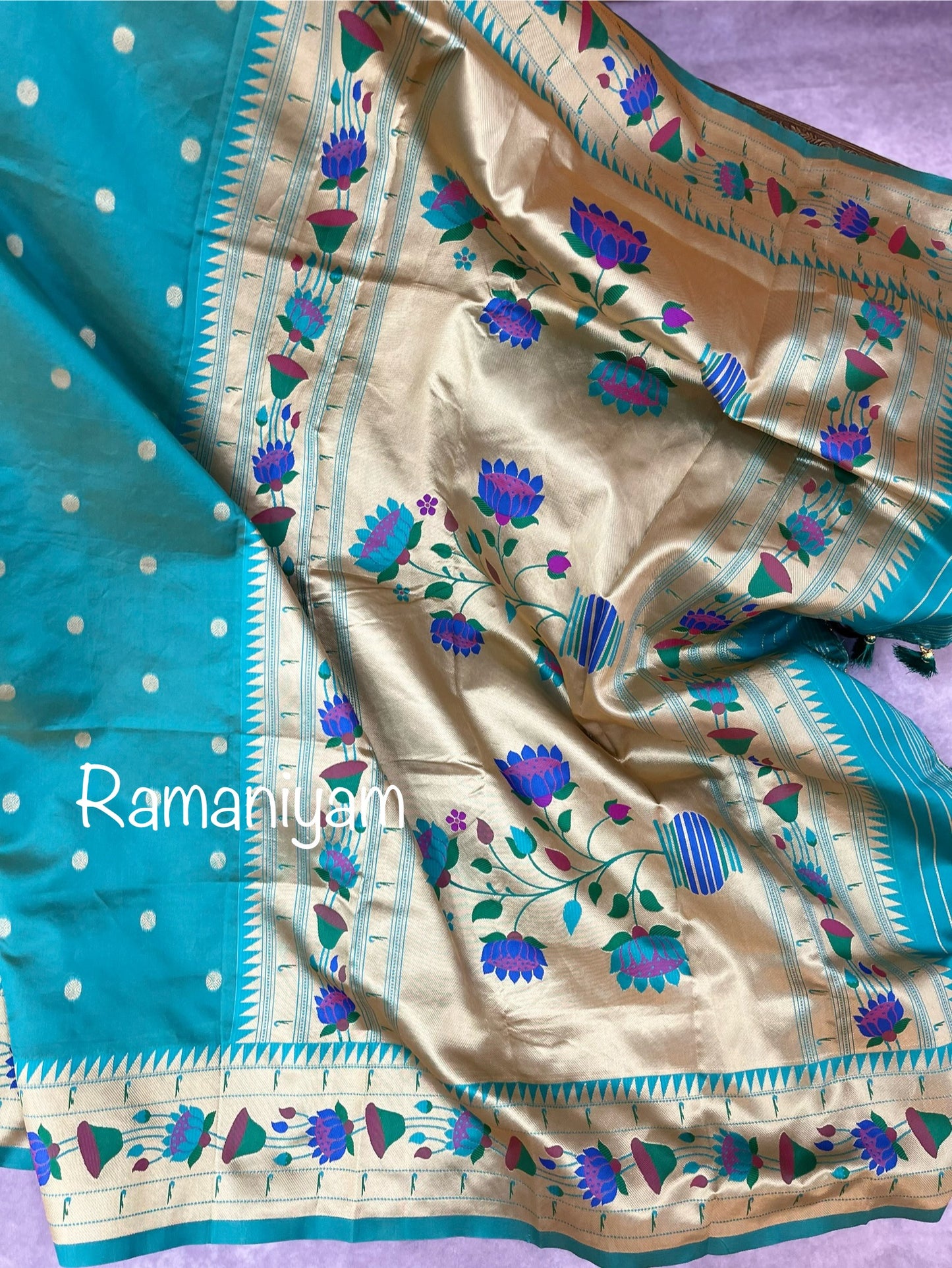 Sea green Maharani Paithani saree