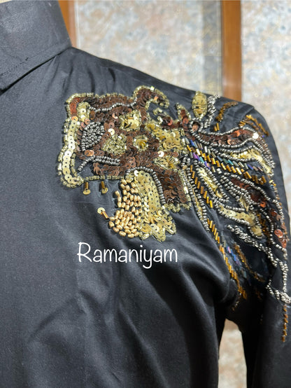 Tiger embroidery shirt and dothi Menswear