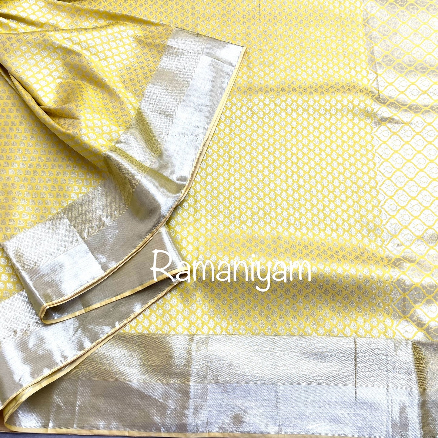 Pastel yellow Kanchi Lightweight Saree