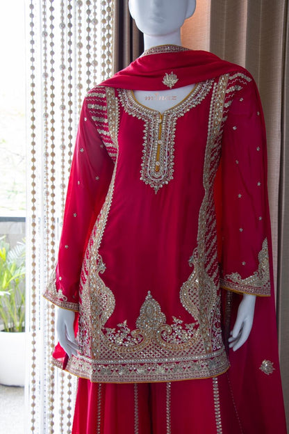 Party wear Sharara sets with heavy embroidery