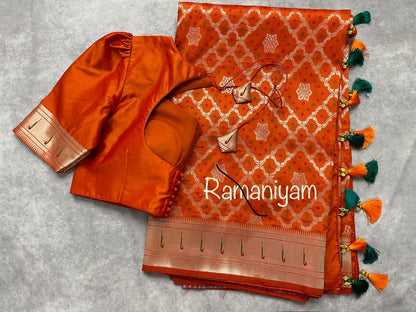 SilkPaithani (Rich Pallu Paithani Bandhani Saree)