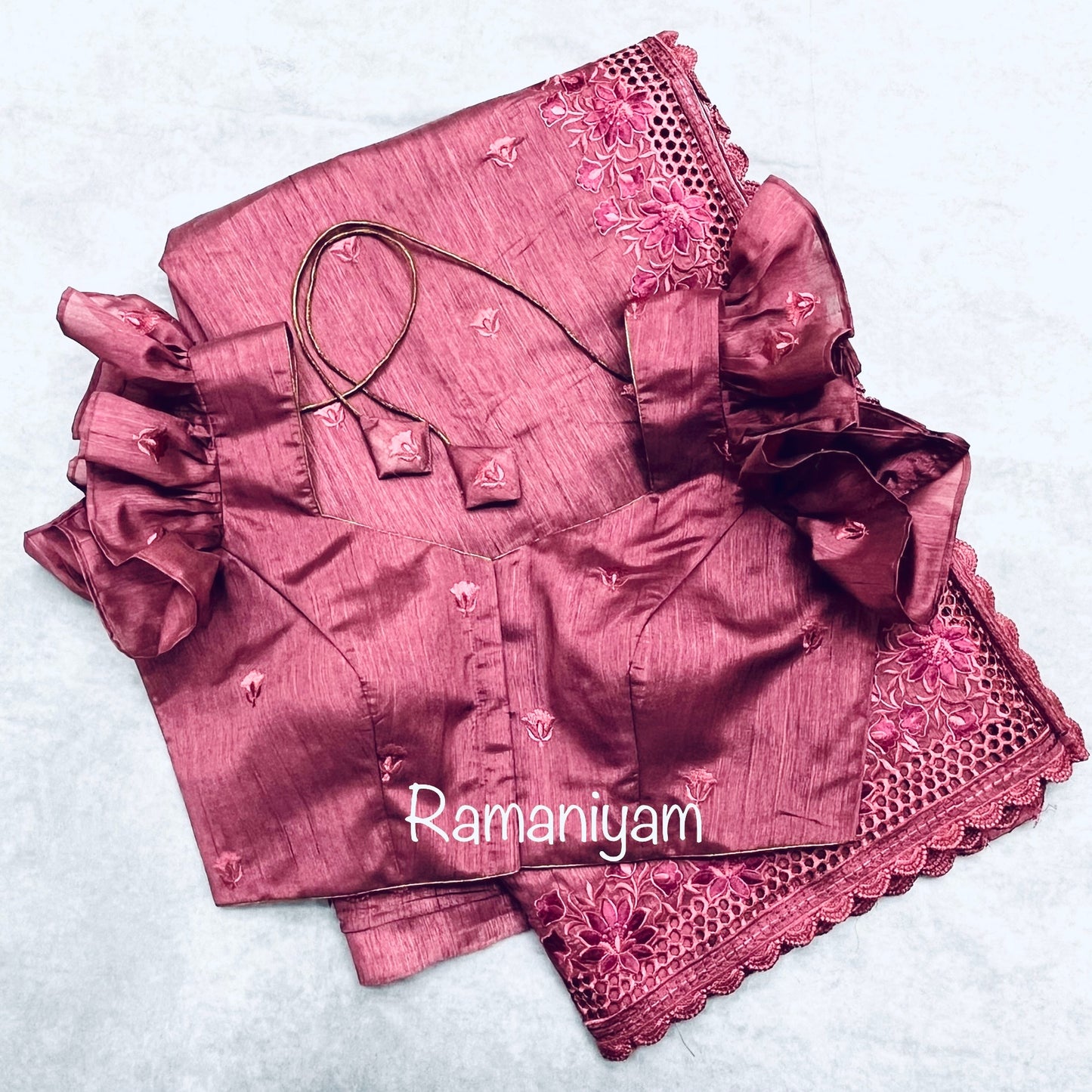 Tussar cutwork saree