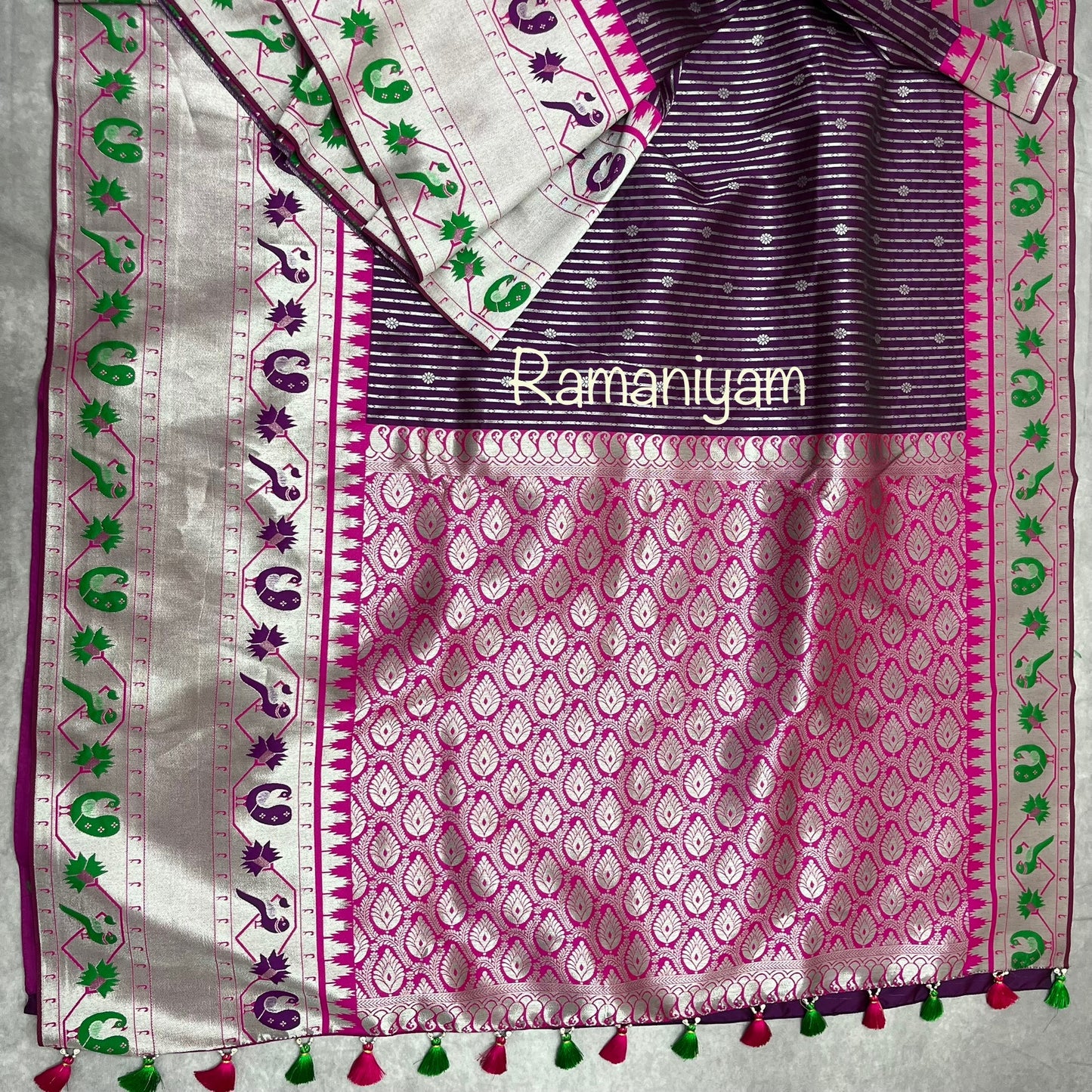 Banarasi Paithani Elegance (Banarasi Saree adorned with Paithani Border)