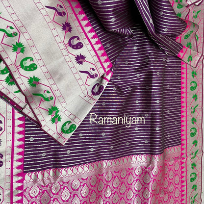 Banarasi Paithani Elegance (Banarasi Saree adorned with Paithani Border)