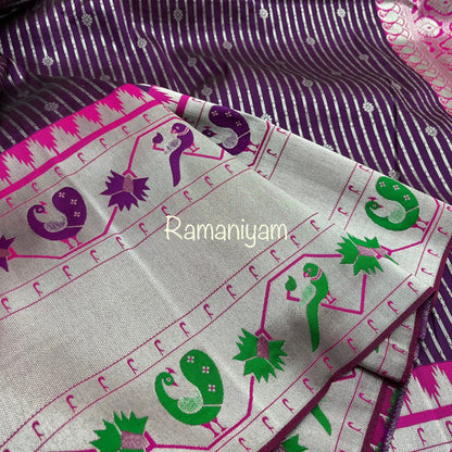 Banarasi Paithani Elegance (Banarasi Saree adorned with Paithani Border)