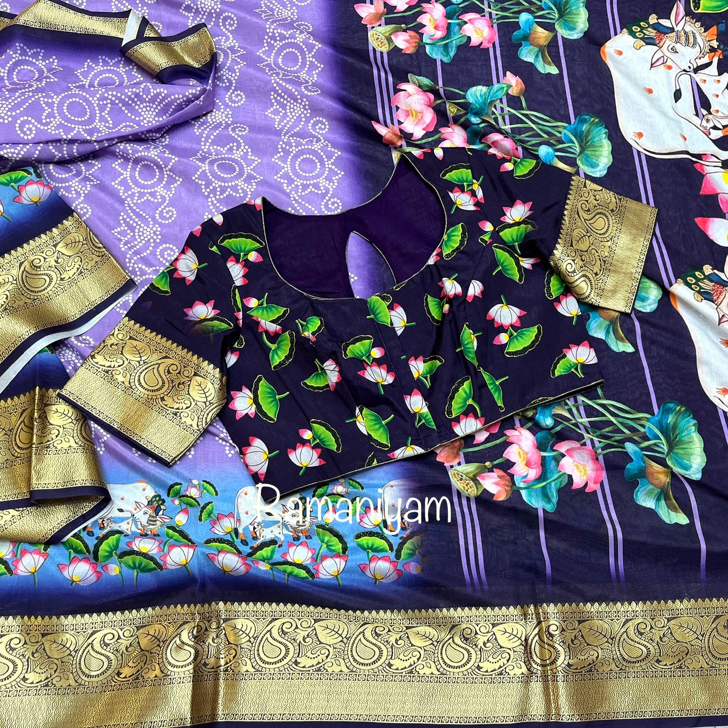SilkSplendor Pichwai Painted Saree