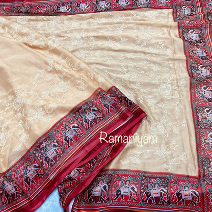 Patola Chikankari smooth georgette sarees