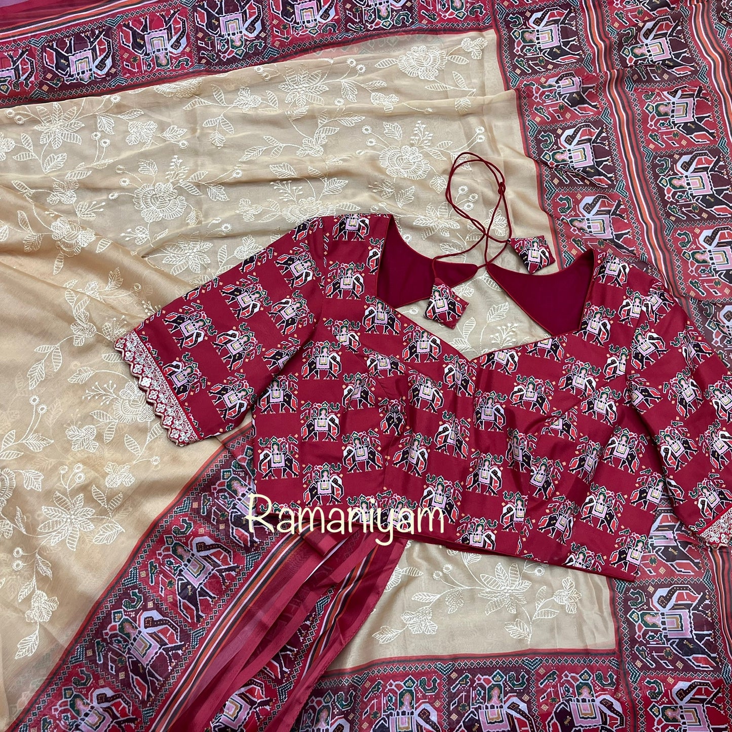 Patola Chikankari smooth georgette sarees