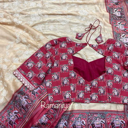 Patola Chikankari smooth georgette sarees