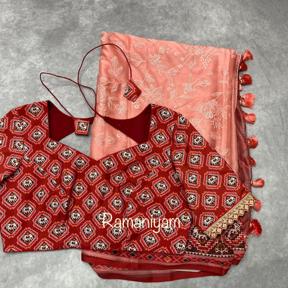 Patola Chikankari smooth georgette sarees