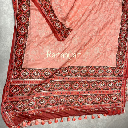 Patola Chikankari smooth georgette sarees