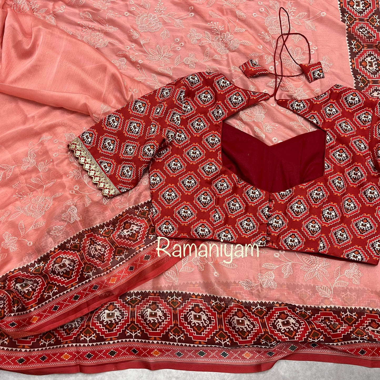 Patola Chikankari smooth georgette sarees