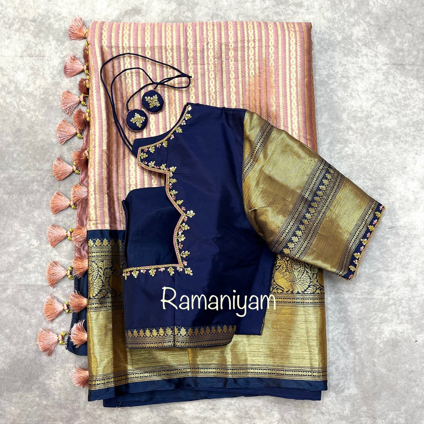 Banarasi saree with intricate Kanchi borders