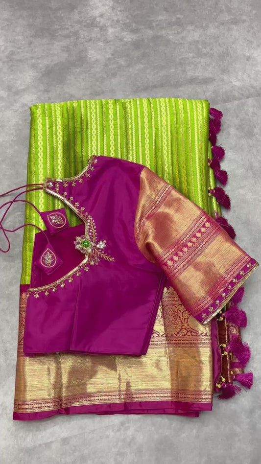 Banarasi saree with intricate Kanchi borders