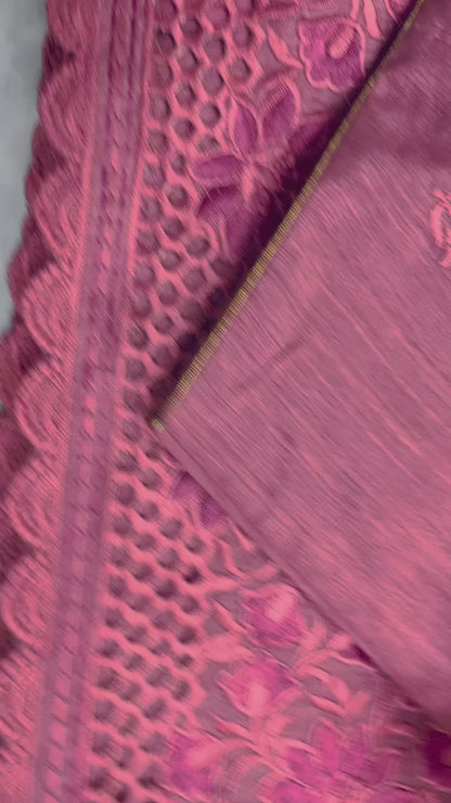 Tussar cutwork saree