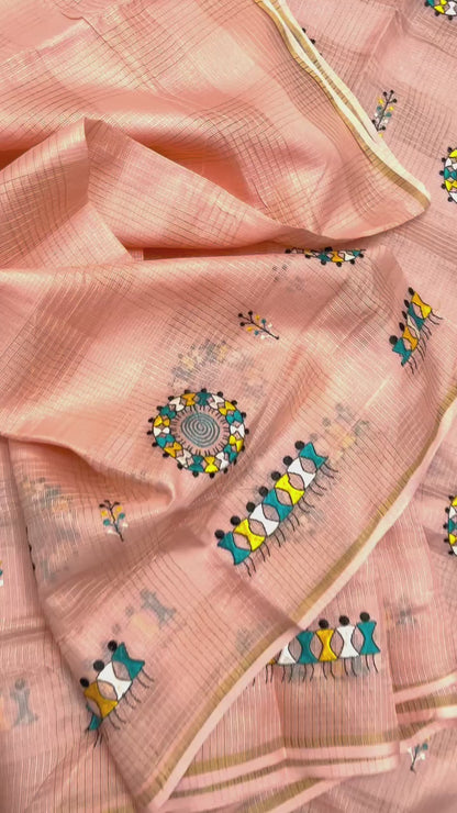 FeatherKota (Warli Embroidery Kota Lightweight Saree)